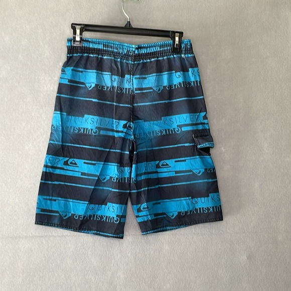 QUICKSILVER Men's Swim Board Short Drawstring Elastic Waist Side Pocket Blue - Picture 2 of 5